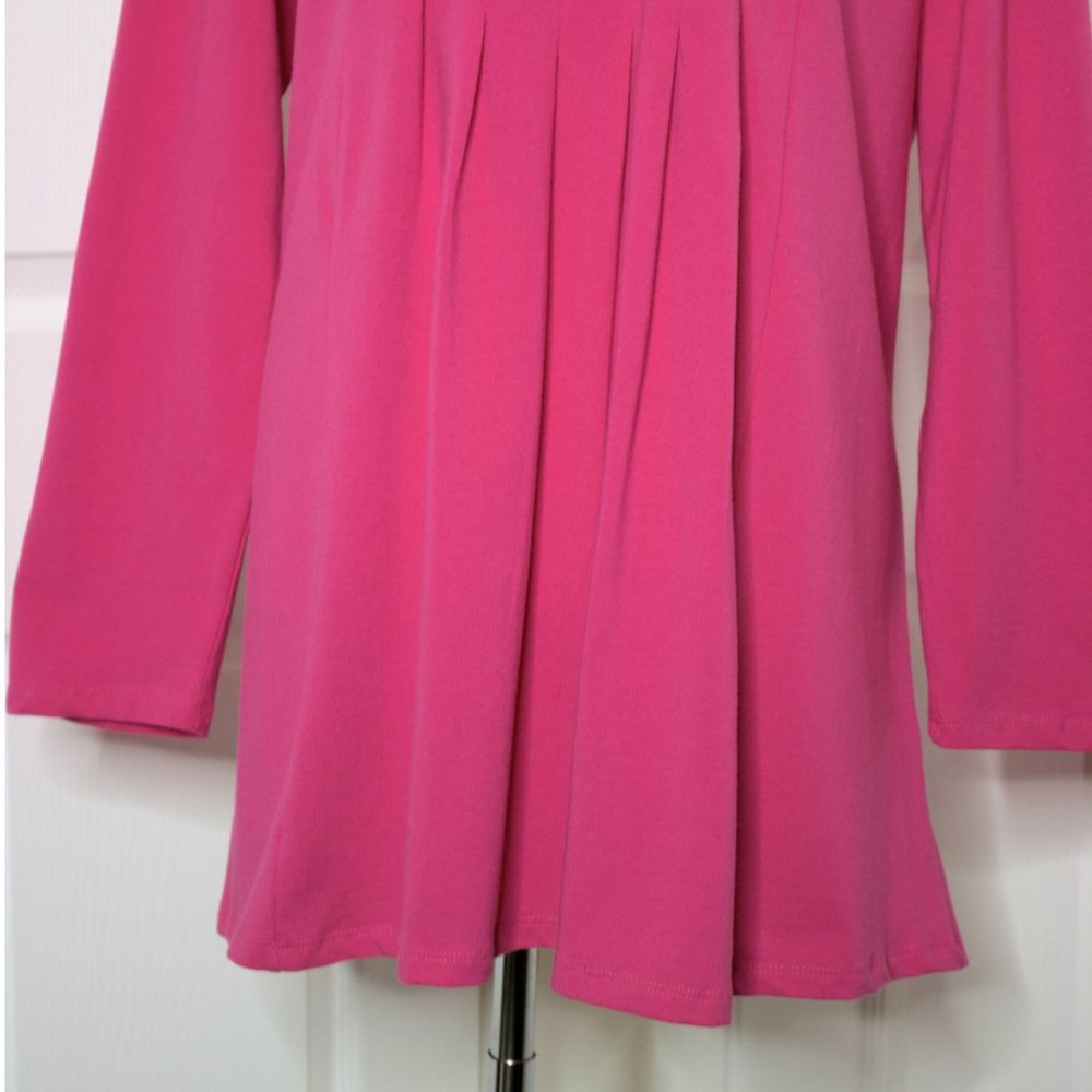 NWOT Plus Woman Within Fuchsia Pink Pleated Tunic Size 18/20 - Picture 3 of 8